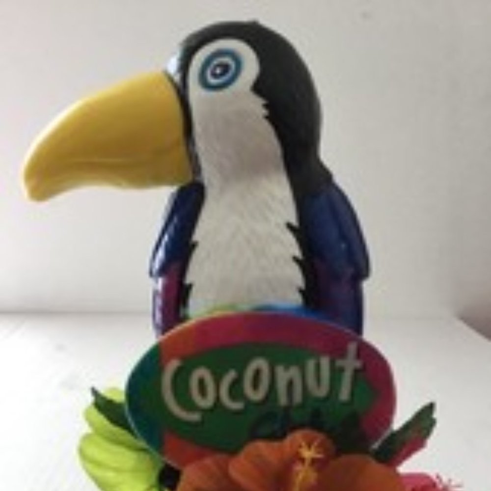 Toucan Tiki Bar Lounge Outdoor Long Burning 8" Tall Insect Repellant Candle NWT